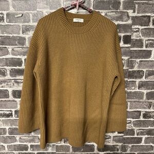 Aritzia Babaton sweater brown ribbed merino wool oversized